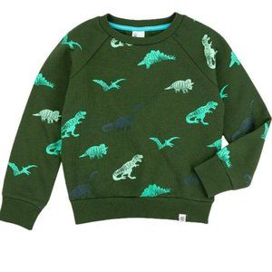 Sovereign Code, olive green dinosaur pull over sweatshirt.